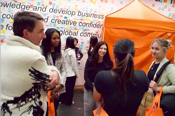 Students at the undun booth